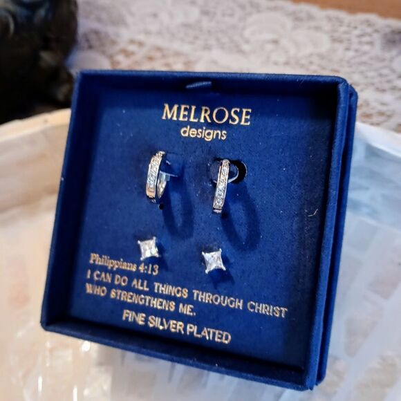 Melrose Designs Hoop & Stud Earrings Jewelry Set - Picture 6 of 9